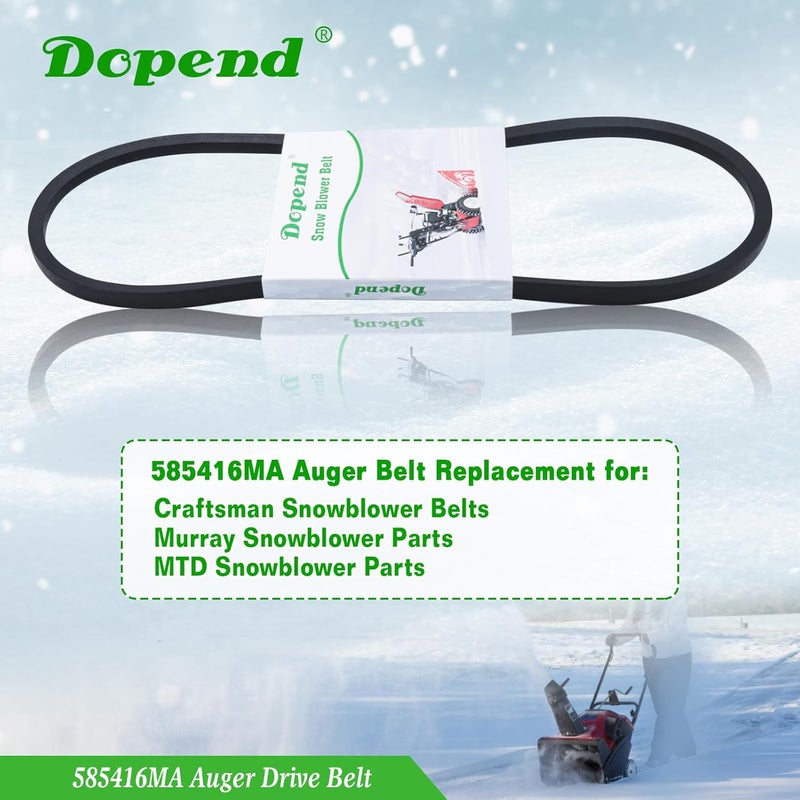 Dopend 585416MA Auger Drive Belt 1/2’’ x 38’’ for Craftsman, MTD, Murray Snowblower Parts, Replaces 585416MA, 585416 Auger Belt - Image 2